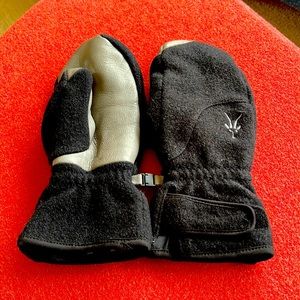 Unisex Ibex Mittens Wool and Leather Palm - Size Small